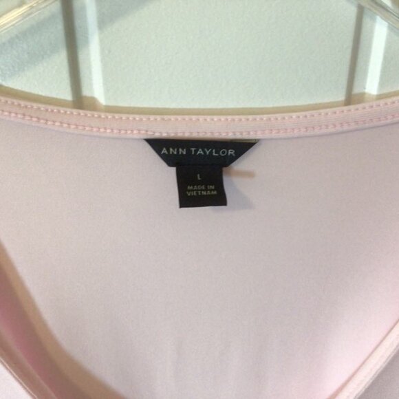 Women's Ann Taylor v-neck, dolman sleeve, pale pink top, size L - Picture 3 of 3
